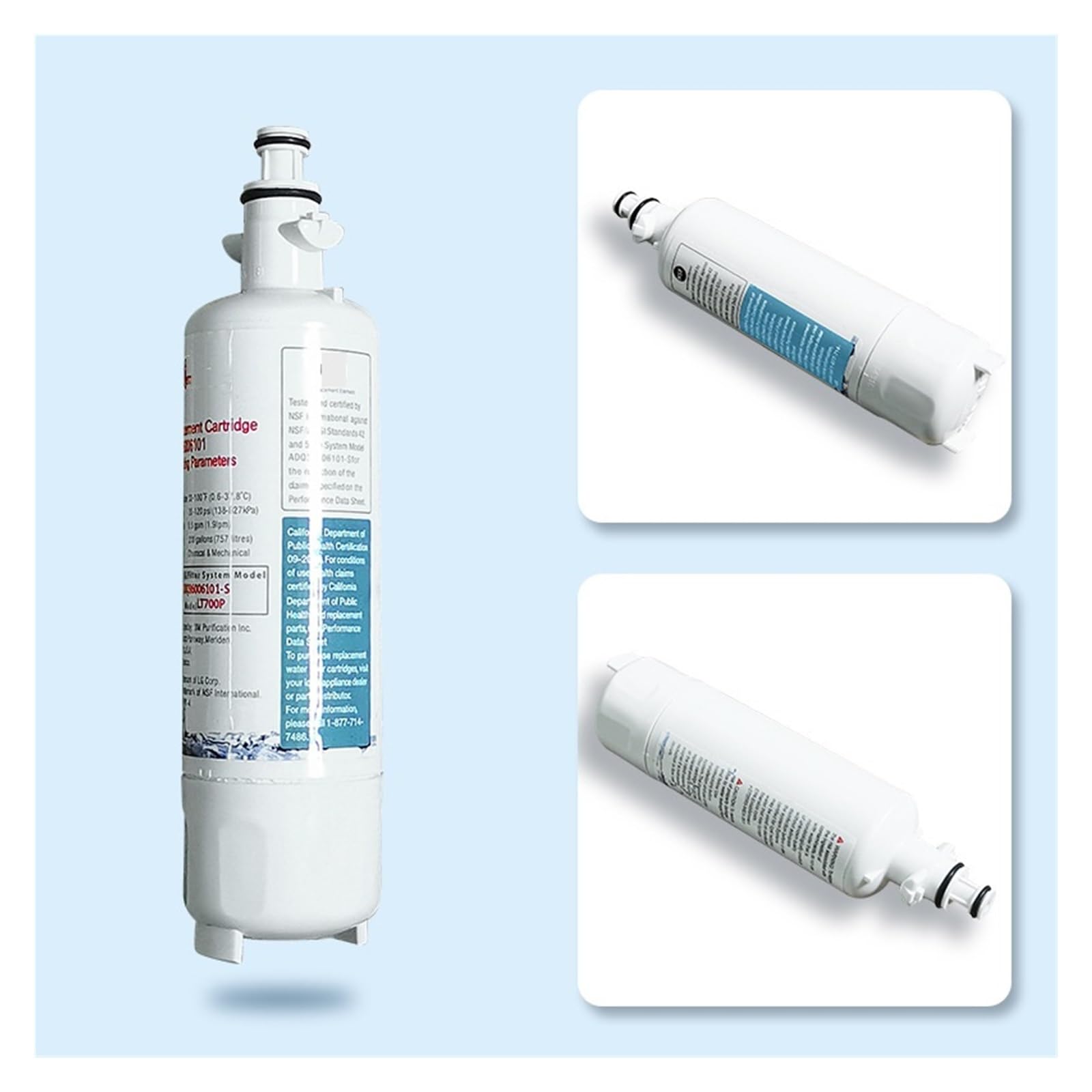 Filtros De Agua De Repuesto For Refrigerador (1-5 Unidades), Compatibles Con LG (LT700P, ADQ36006101, LFX28968ST, LFXS30766S) Y Kenmore (9690).(5Pcs)