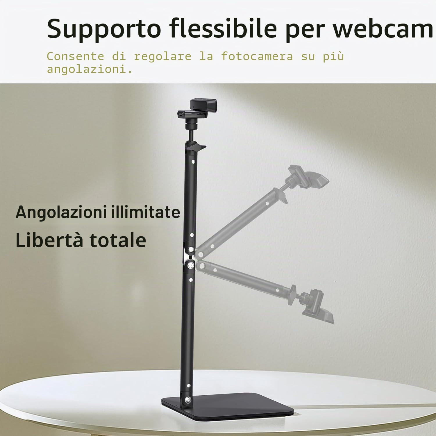 Webcam Supporto per fotocamera Supporto per telefono Robusto supporto da tavolo per webcam C922 C930e C920S C920 C615 C960 C920x BRIO 4K Supporto per telefono