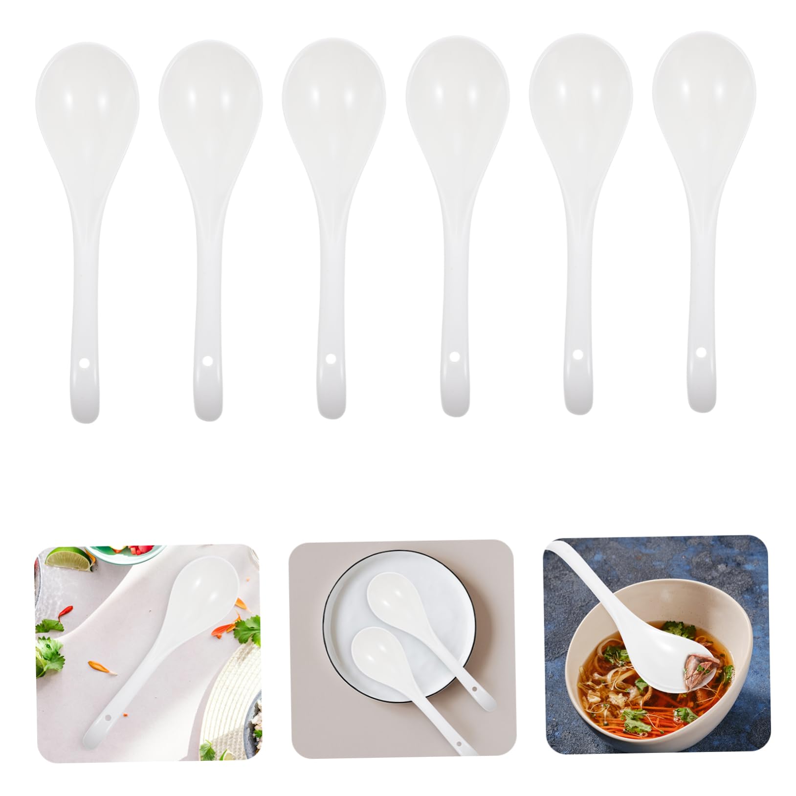 6piezas Cucharas Soperas De Cerámica Utensilios De Cocina Resistentes y Ecológicos
