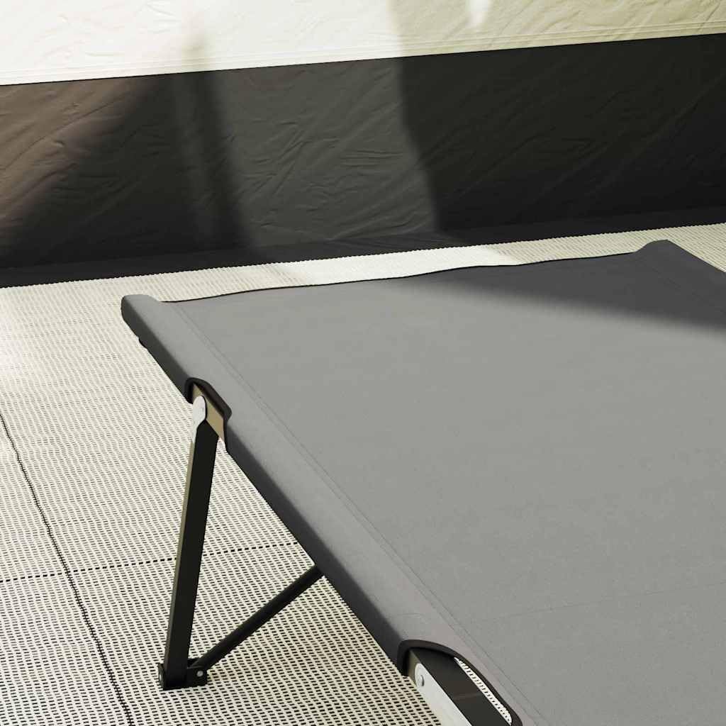 Generisch Klapp Schlafbett fürs Camping 2 pcs Grau 206 x 76 x 74 cm,Sportartikel,Outdoor-Aktivitäten,Camping Wandern,Camping-Möbel,Feldbetten-42003171