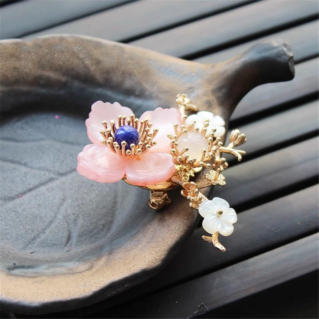 Broche De Flores Hecho A Mano, Botón, Bufanda, Cárdigan, Chal, Botón, Broche De Estilo Antiguo (Tamaño Universal D)