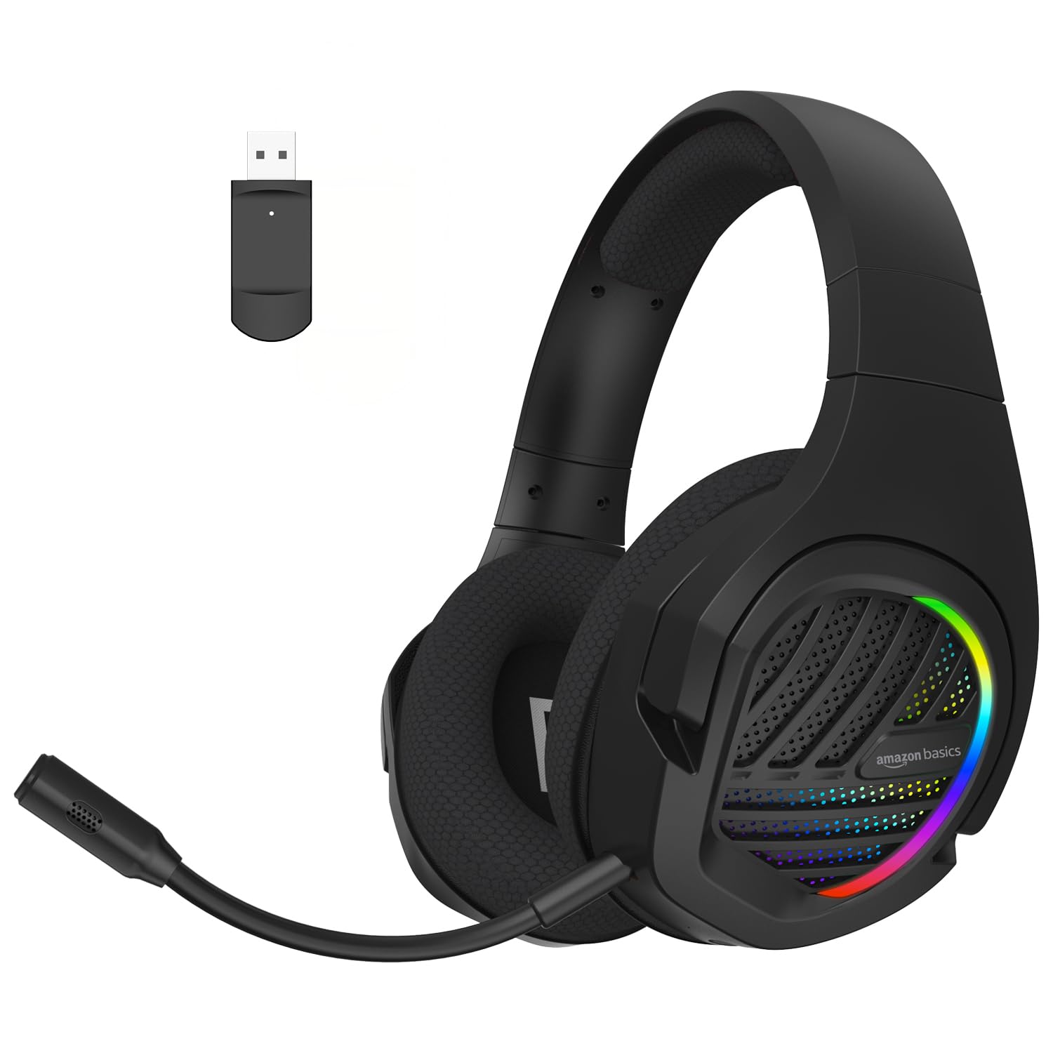 amazon basics ゲーミングヘッドセット ブラック amazon basics Tri-Mode Wireless RGB Gaming Headphones with