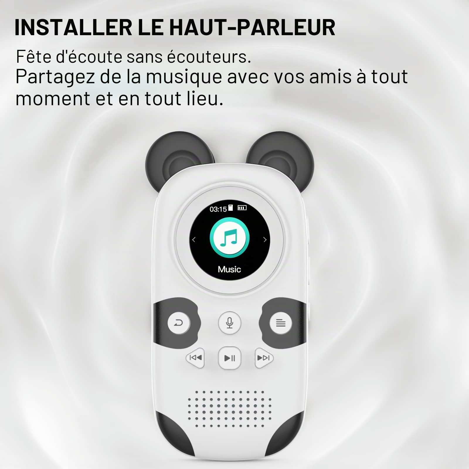 Lecteur MP3 Enfants Bluetooth 5.0 64GB Radio FM Réveil Enregistrement
