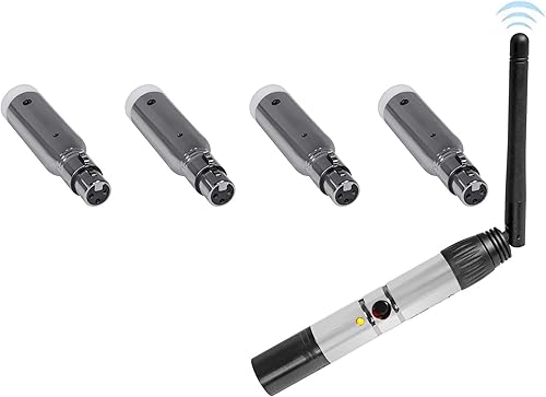 Miniatura 1 de Rockville DMX-WTR inalámbrico recargable DJ DMX transmisor de iluminación+4) receptores