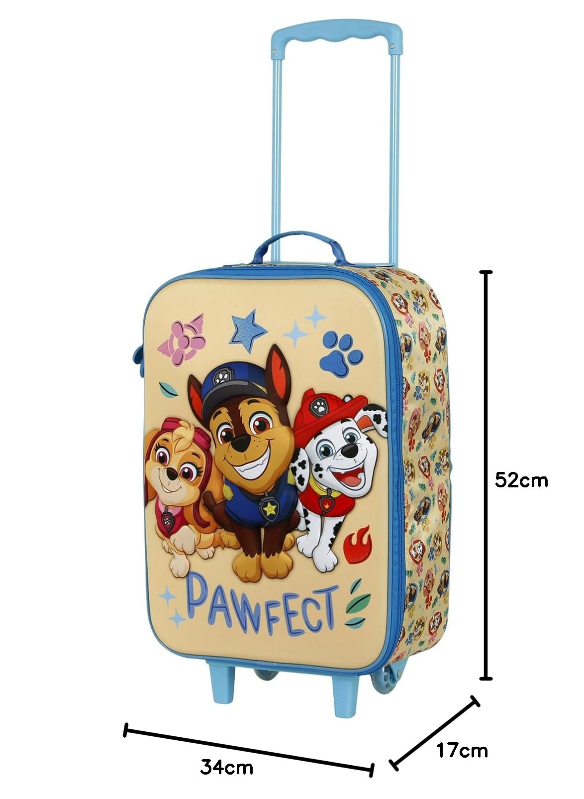 Paw Patrol Valigia Trolley Soft 3D, 17 x 33 x 52 cm, Capacità 26 L, Blu Friendship