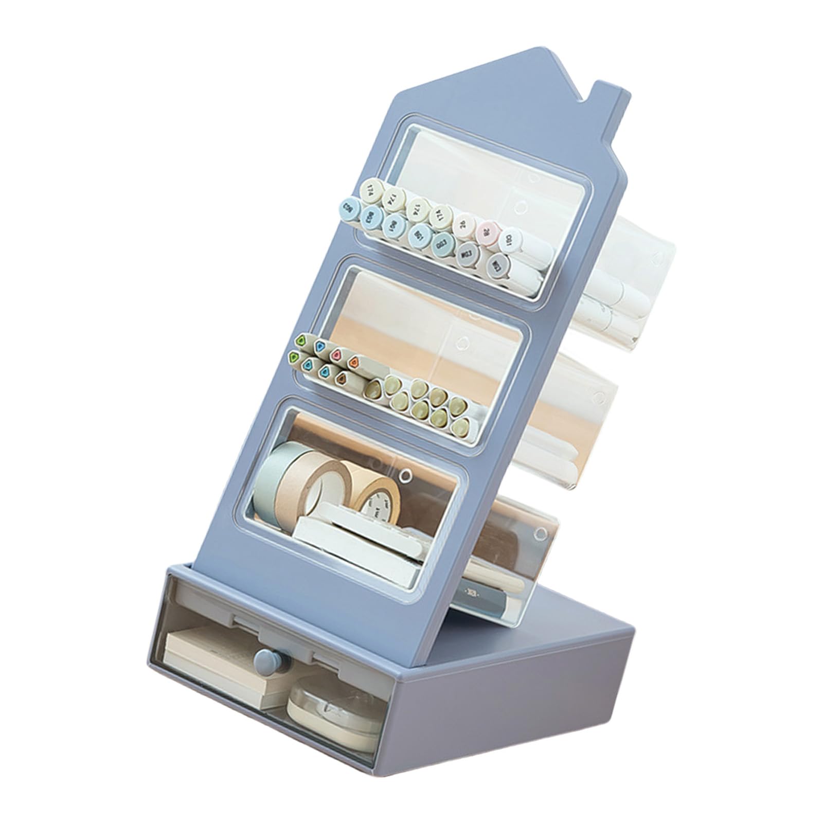 Organizzatori multifunzionali per penne da scrivania con cassetto 3 slot inclinato matita tazza organizzatori di grande capacità