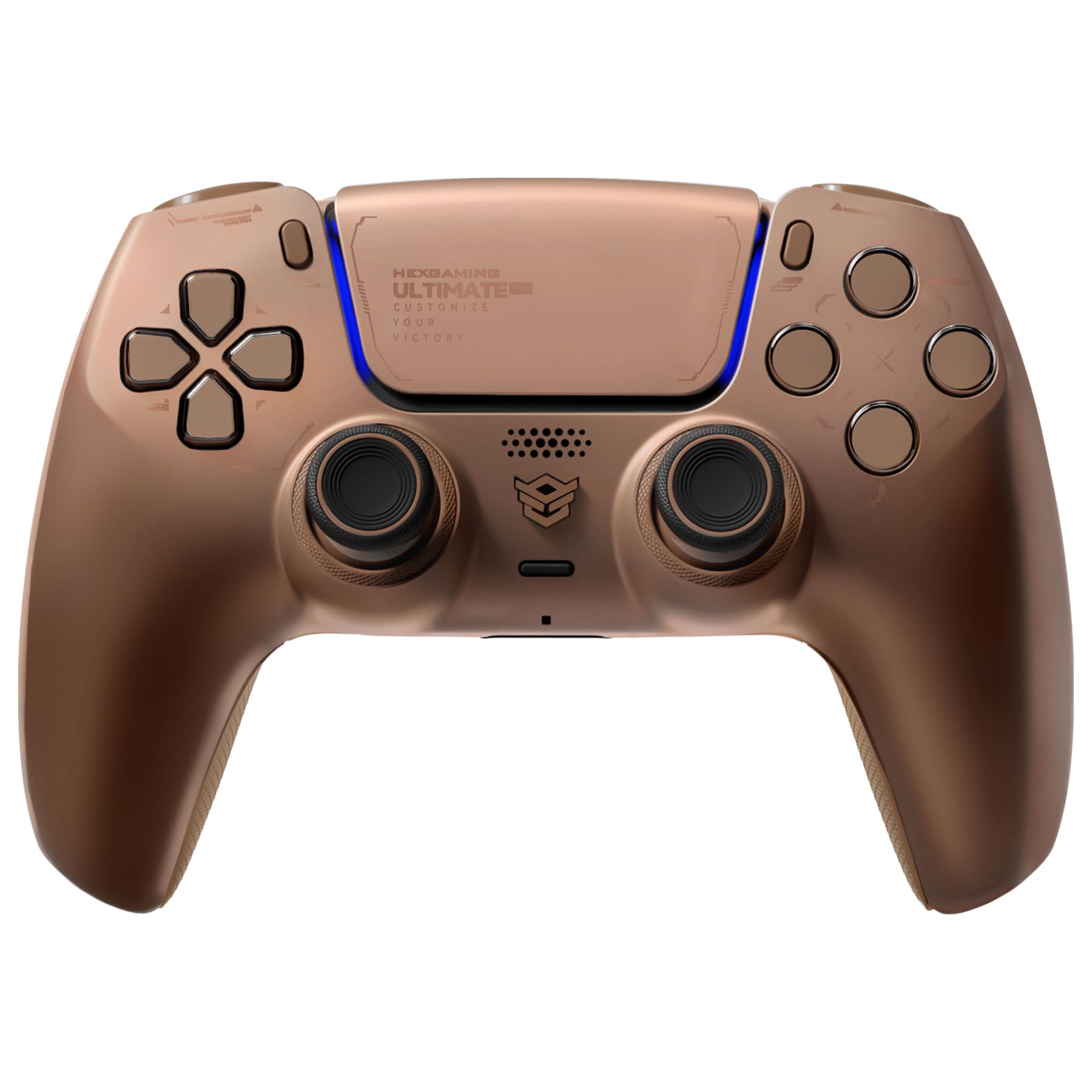 HEXGAMING ULTIMATE PRO Controller per ps5/PC,Wireless/USB Joystick Pro | 4 Tasti Posteriori Rimappabili&8 Levette Analogiche Effetto Hall&6 Profil&Trigger Grilletti Regolabili,Moka Perlato