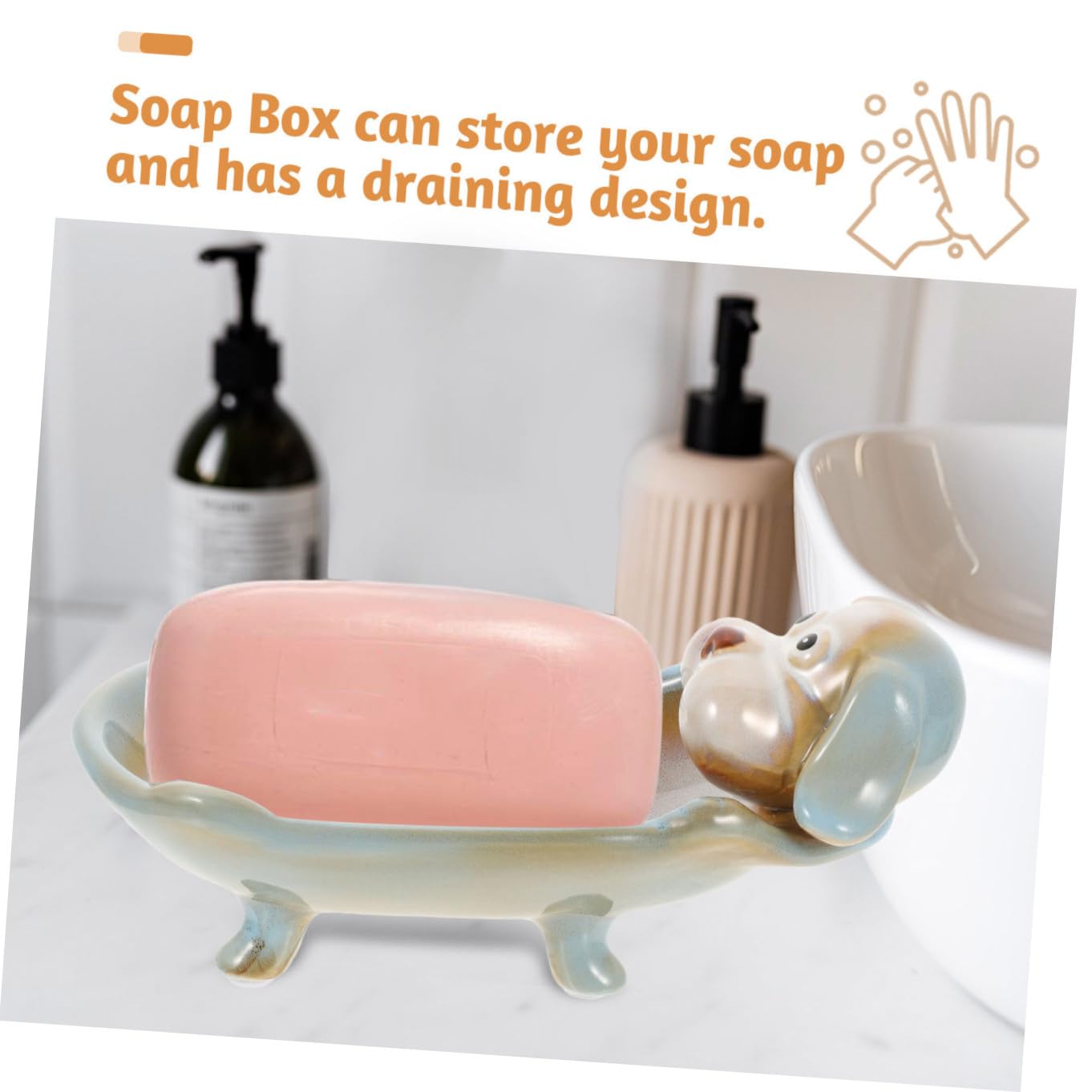 Portasapone in Ceramica per Bagno, Forma Animale Decorativa
