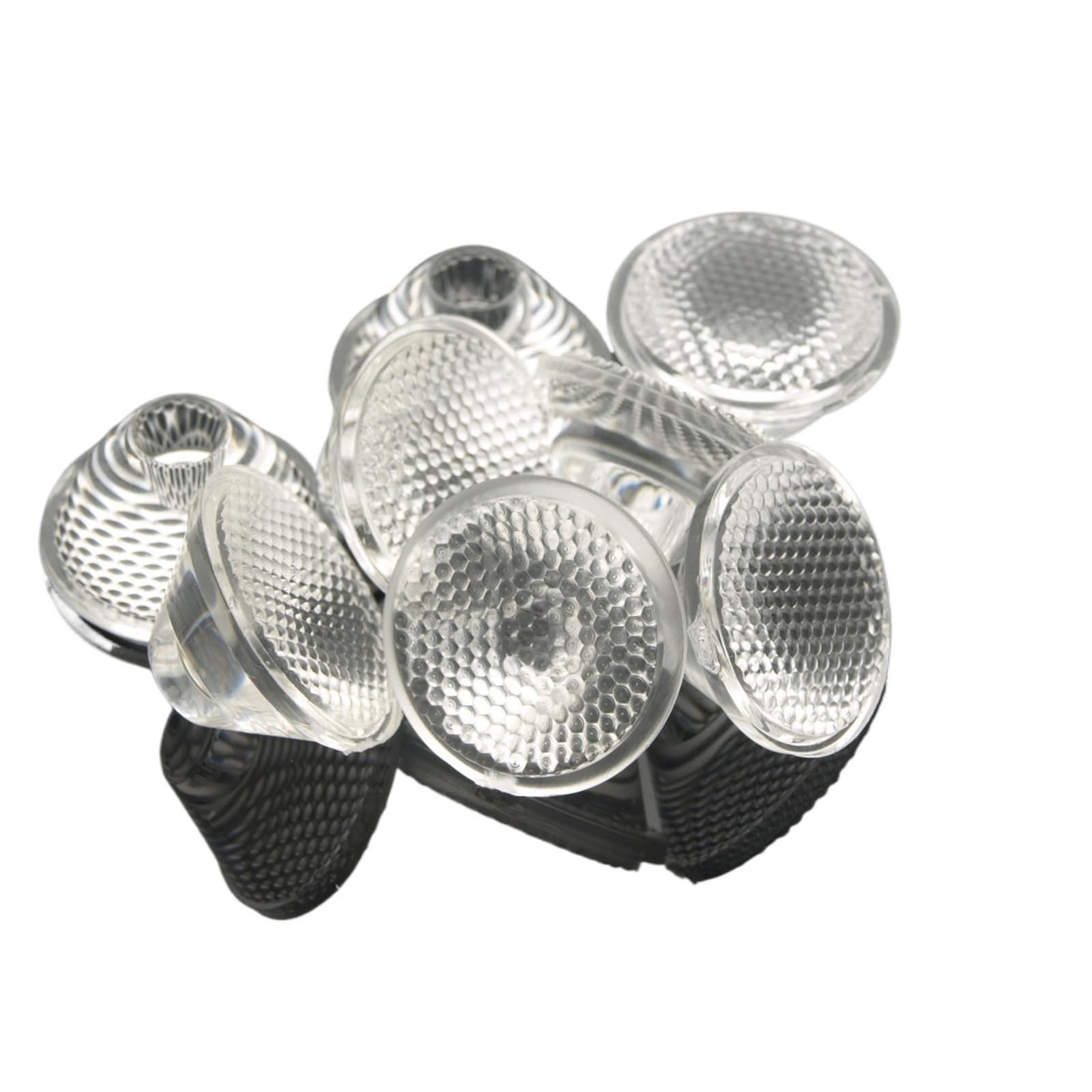 GatherTOOL 5pcs/10pcs 20mm 5/8/10/25/30/60/90/120 Degree Optical PMMA Lens Reflector Collimator For 1W 3W 5W LED Light Lamp Bulb E27 MR16 GU10 (Color : 5pcs, Size : 10 Degree)