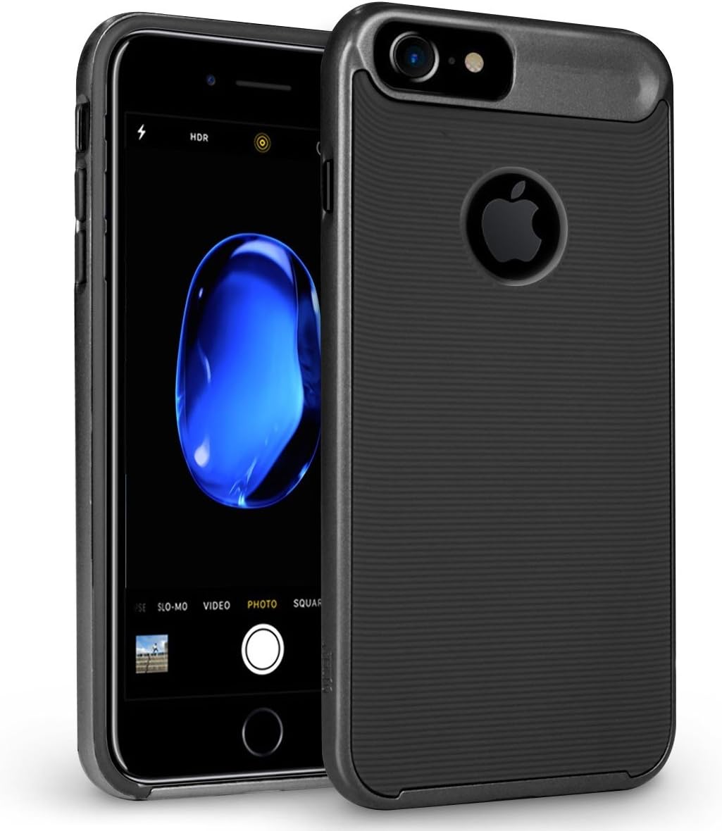 iPhone 7 Case, Orzly AirFrame for iPhone 7 – Lightweight & Slim-Fit Protective Bumper Frame & Case for iPhone 7 - Black on Black