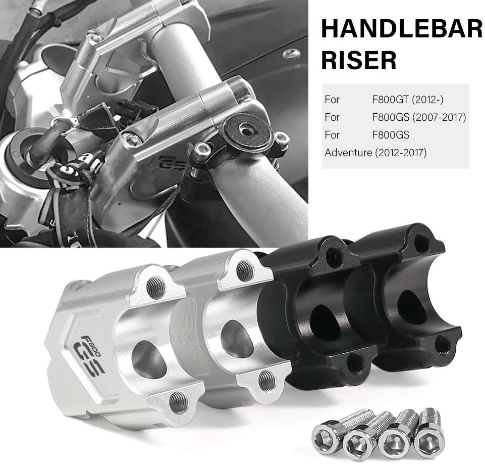 Motorcycle Handlebar Risers Motorcycle Handlebar Riser Handle Bar Clamp Extend Mount Lift Riser For B&MW F800GS F800GT ADV(Black-F800GS)