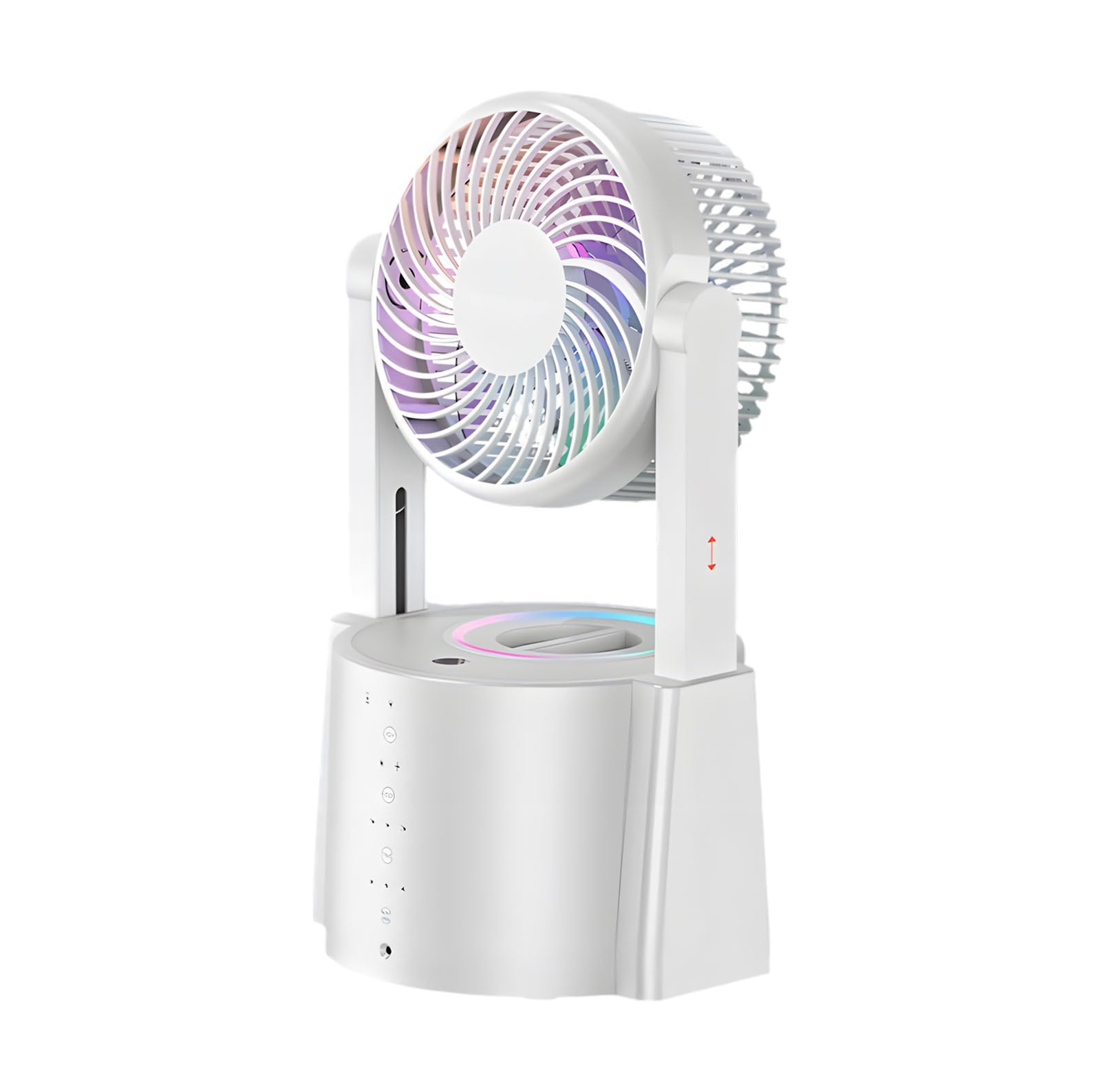 Jazuaiao Portable USB Rechargeable Fan with 10000mAh Battery and Mist Function for Camping Ventilation Battery Powered Misting Fan