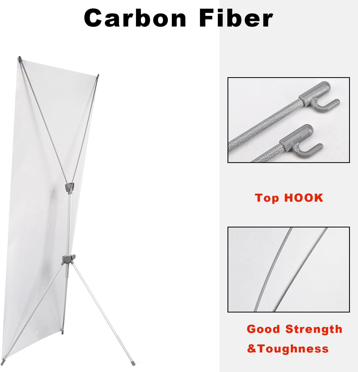 X Banner Stand regolabile Fit Banner 58,9 x 150,2 cm a 81,9 x 198 cm, borsa da viaggio portatile, più grande, più adattabile pubblicità, negozi, fiere, ristoranti, eventi, compleanni e feste