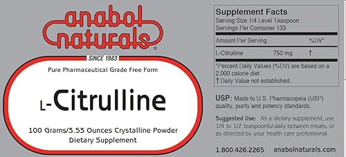 Miniatura 2 de Anabol Naturals L-citrulina 3.53 oz forma libre puro polvo cristalino