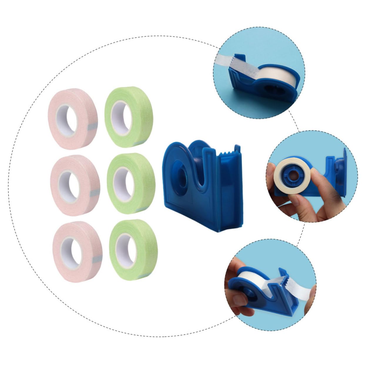 Housoutil Lash Extension Tapes 7pcs Grafting Eyelash Isolation Patches Cuttable Tape for Beauty Salons