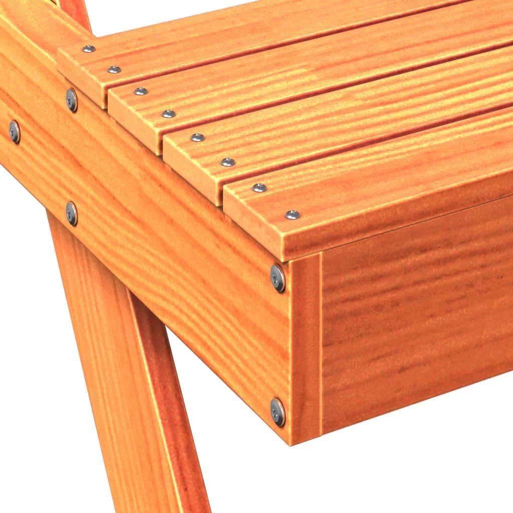 Tavolo da picnic in legno di pino massiccio, marrone cerato, 105 x 134 x 75 cm | Robusto piano del tavolo, design a doghe contro l'accumulo d'acqua, per giardino e terrazza, massimo 110 kg per seduta
