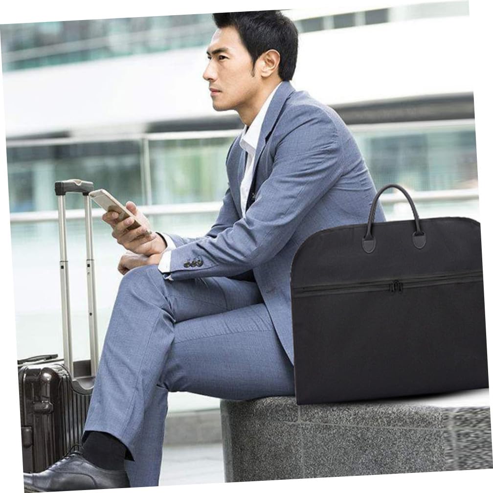 VILLCASE Borsa Porta Abiti Uomo da Viaggio in Oxford Resistente e Traspirante Pieghevole e Appendiabile per Completi Abiti Lunghi e Cappotti Nero