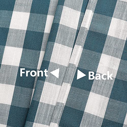 Zjdecor Navy And White Buffalo Plaid Tie Up Valance Curtains, Buffalo Check Gingham Farmhouse Adjustable Tie-Up Shades Window Treatment Kitchen Curtains For Cafe Bathroom Windows, 56 X 18, Navy #TOP4