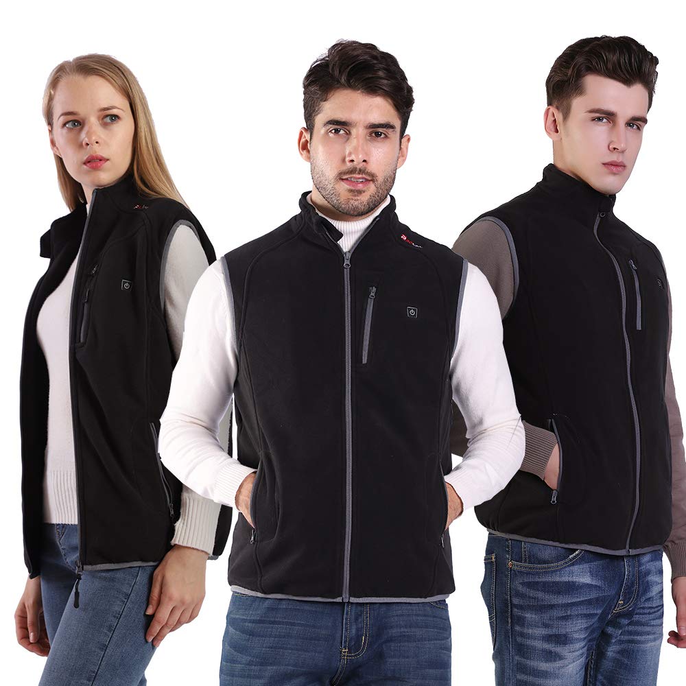PROSmart Gilet Riscaldato Pile Polare Leggero Gilet di Riscaldamento con Batteria USB, Unisex
