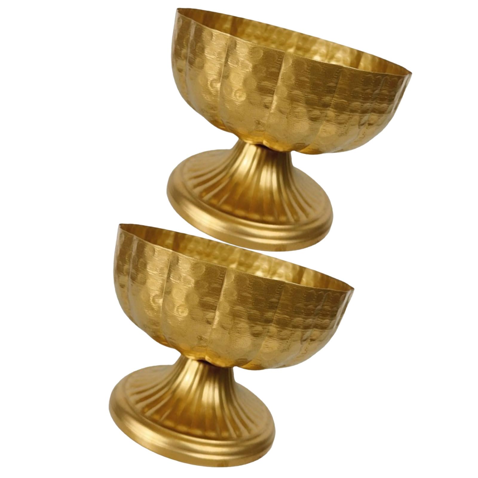 Lot de 2 vases décoratifs avec bols vintage pour tables de fête