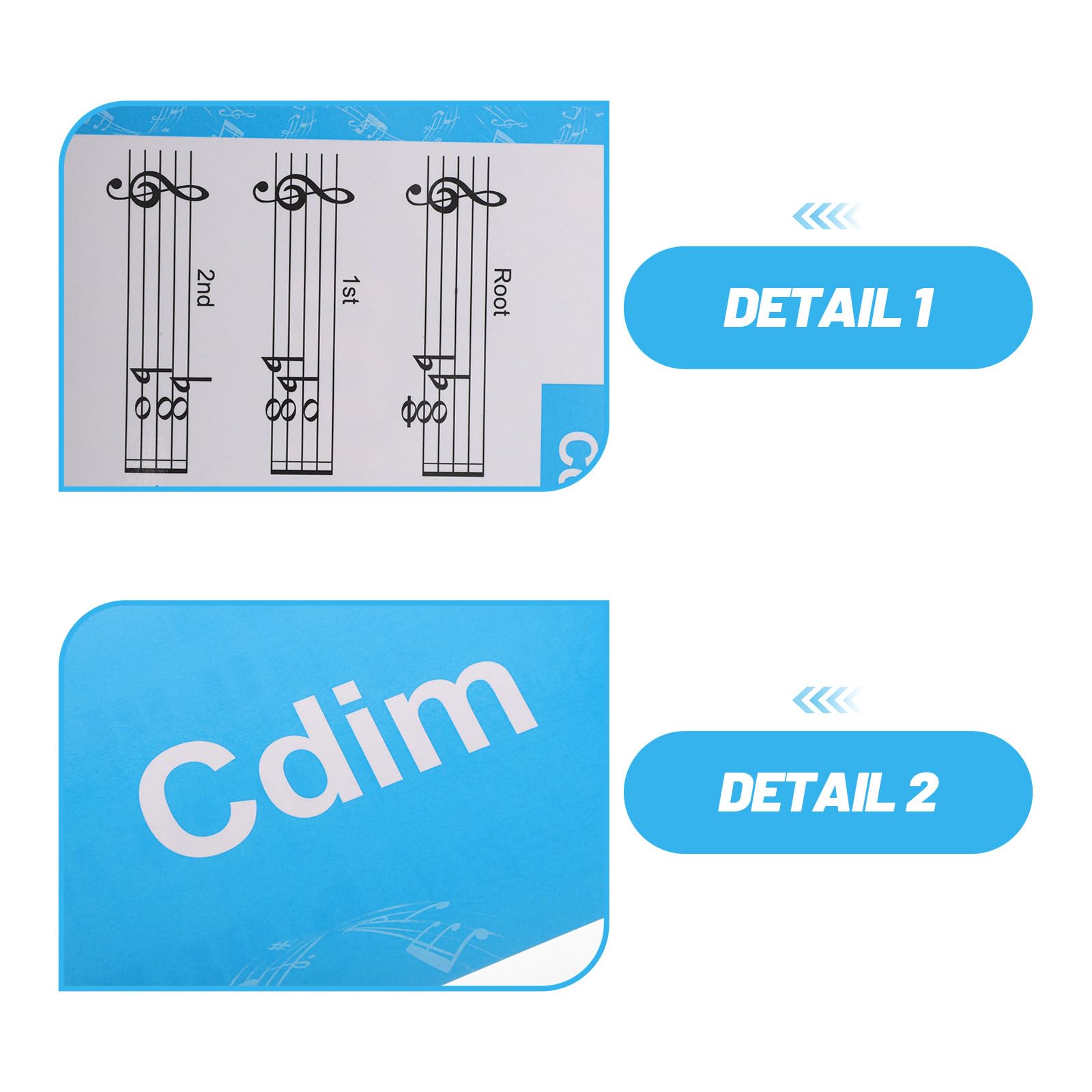 Yardwe 1 set di carte con accordi per pianoforte per principianti, strumenti essenziali per la pratica degli accordi per insegnanti di pianoforte - Flashcard con spartiti musicali per lezioni e studio