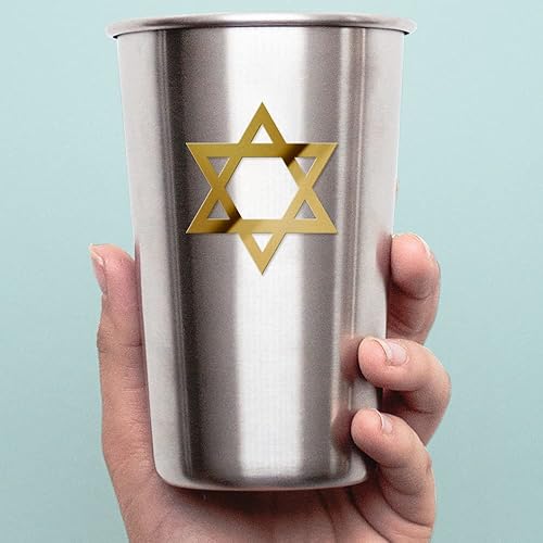 Miniatura 5 de Calcomanías transparentes de estrella de judío (oro metálico) Calcomanías de vinilo impermeables de alta calidad para teléfono portátil, accesorio