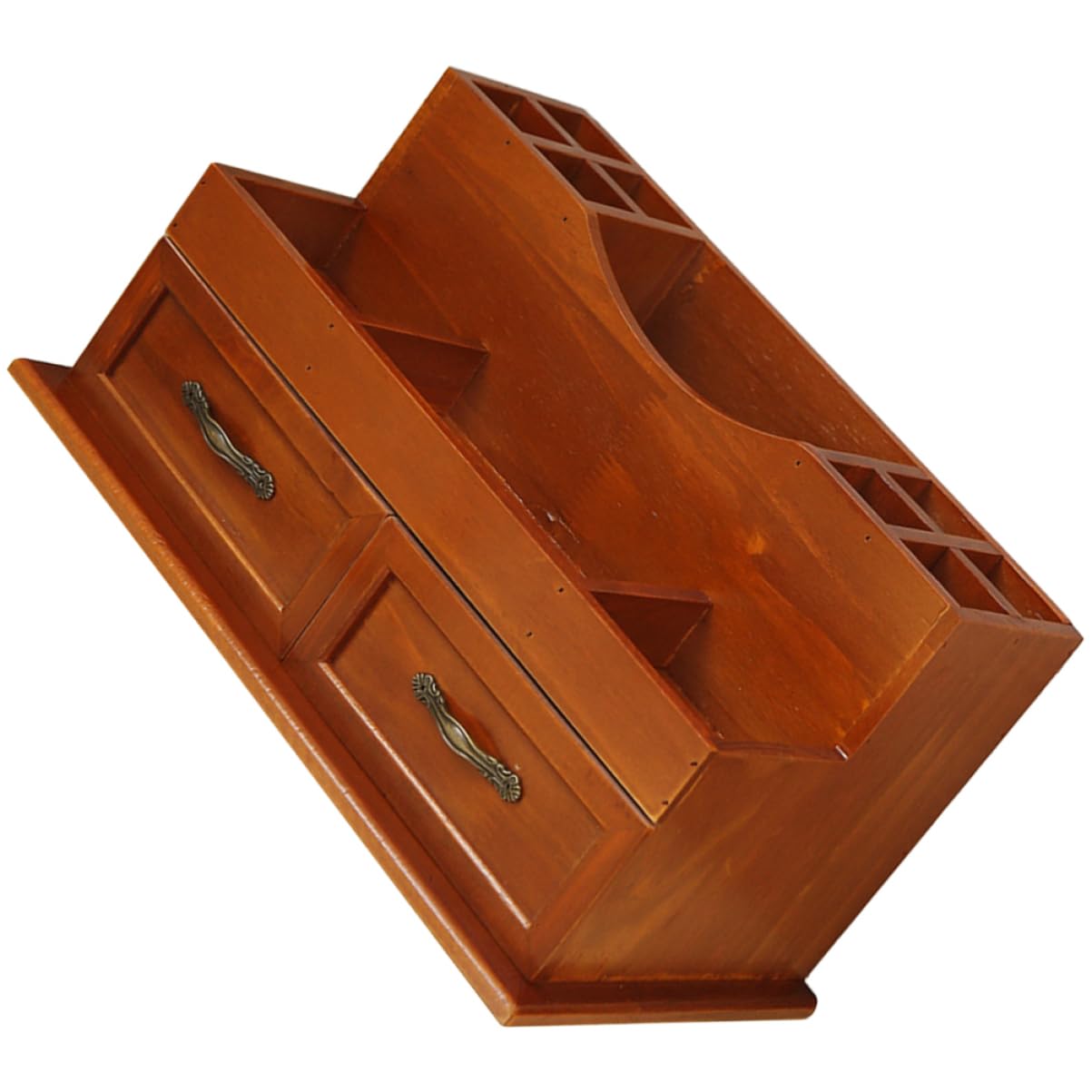 Holzorganizer Aufbewahrungsbox für Make Up im Retro Stil Braun