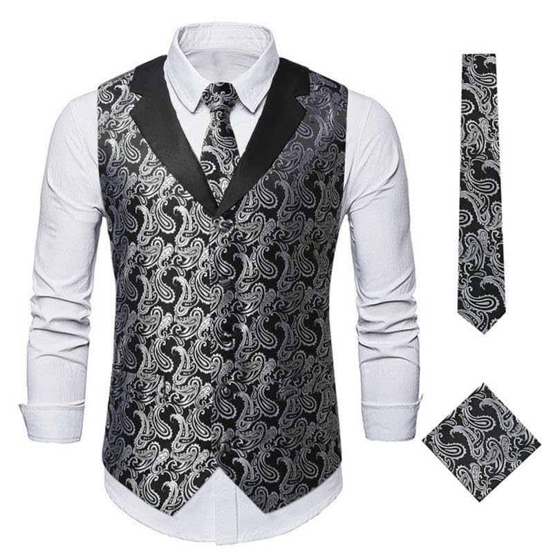 Chaleco formal casual con estampado de aluminio evita trajes aburridos hombre 5