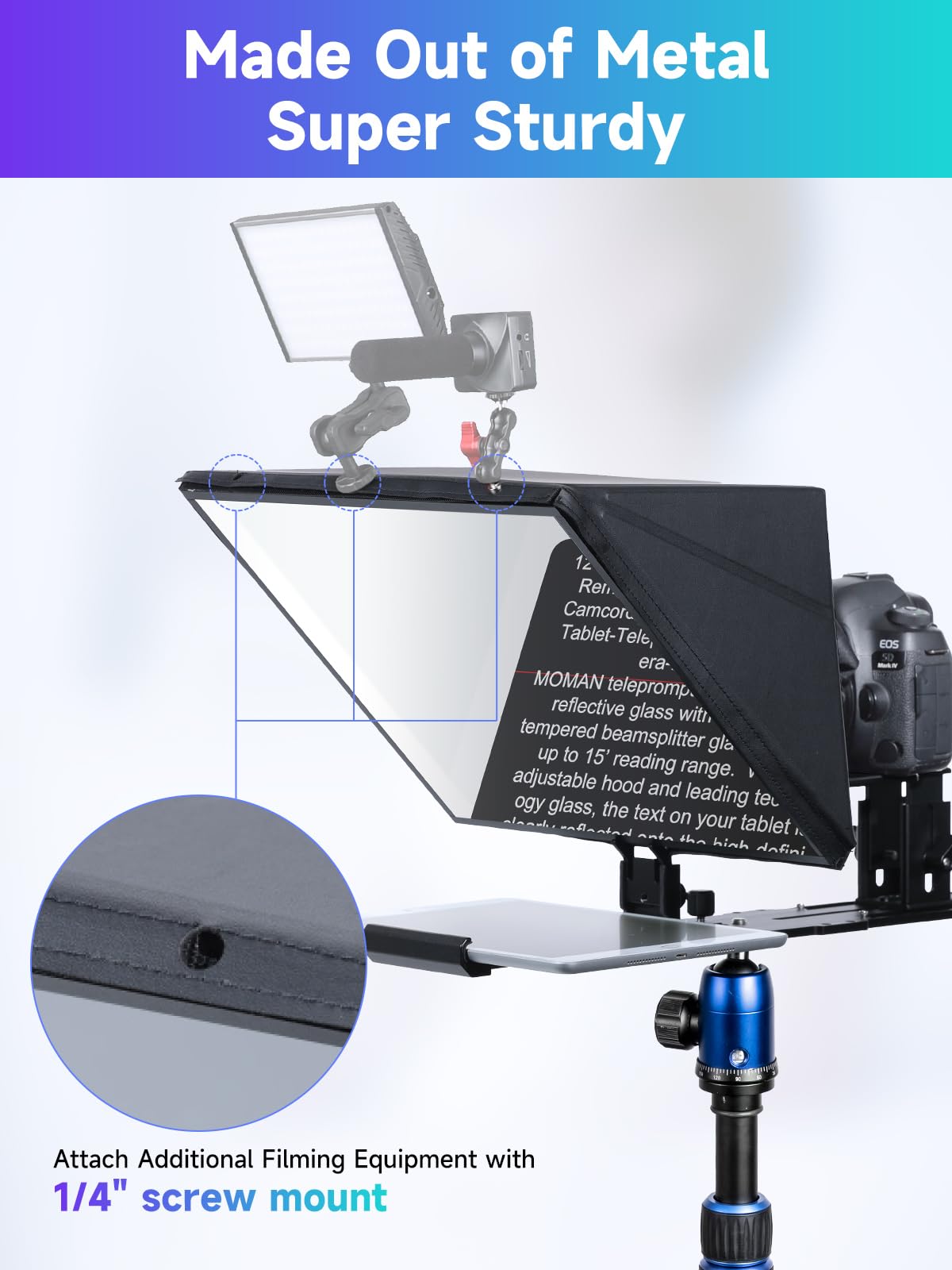 Moman MT16 Video Camera Teleprompter description image 4