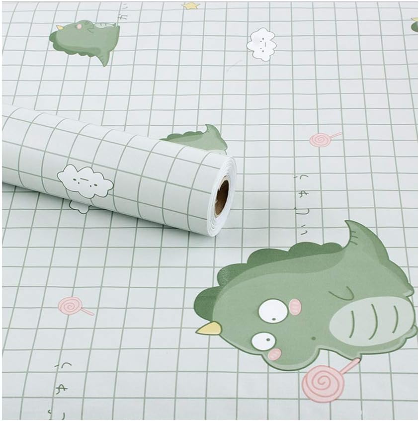 2 Pack Shelf Liners Lollipop Dinosaur Self-Adhesive PVC Drawer Paper Furniture Protector Redo Kindergarten Table Toy Storage Box Christmas Decor 17.7 Inch Wide