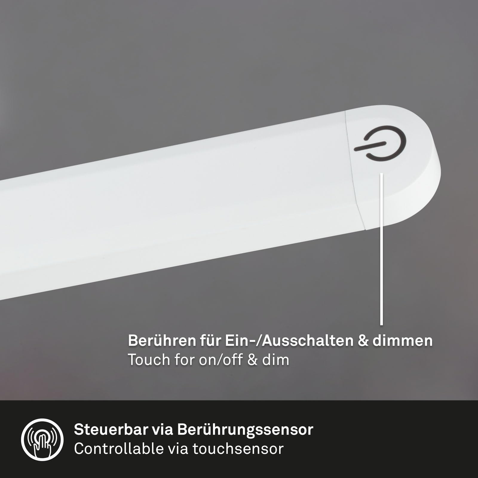 Briloner Lampada da Terra LED Dimmerabile Come Decorazione in Soggiorno e Lampada da Lettura, Lampada LED Orientabile, Lampada da Soggiorno, Touch, Illuminazione Indiretta, Bianco (1472016)
