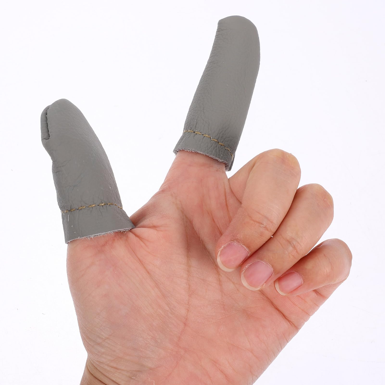 NUOBESTY 5 Juegos Dedales De Cuero Equipo Guantes De Microfibra Protector Puntadas Dedo Agujas Fieltro Protector Cubierta De Seguridad Para Los Dedos Accesorio De Costura 10 Uds * 5