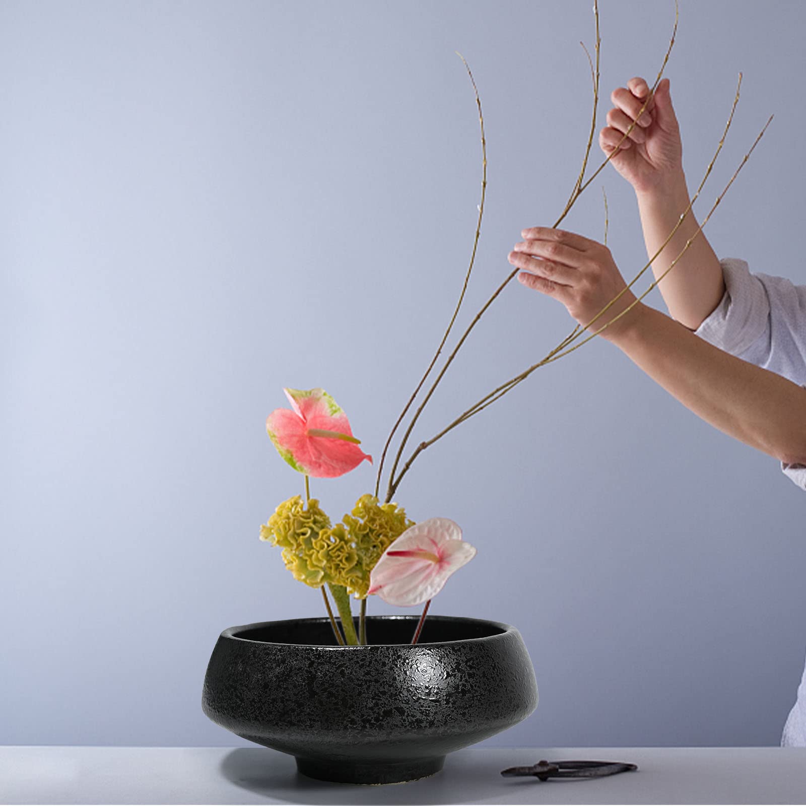 Amazon.co.jp: フラワーアレンジ用品 セラミック製フラワーポット 1.57