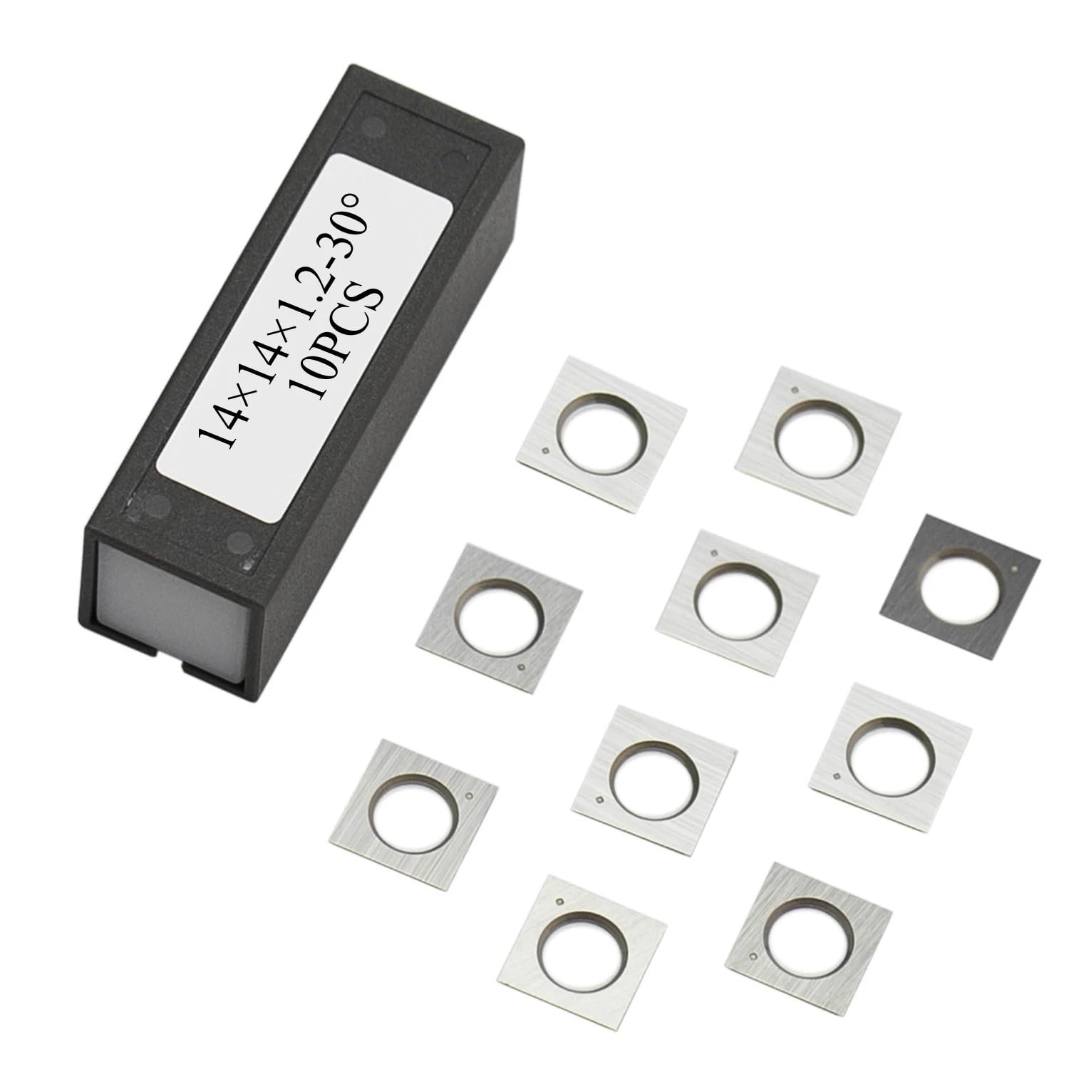 14x14x1.2mm Inserti in metallo duro Frese di ricambio Quadrato Dritto Lavorazione del legno Spirale Pialla elicoidale Testa 10 pezzi