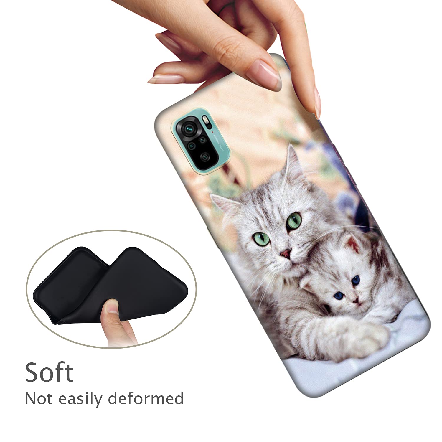 Cover per Xiaomi Redmi Note 10 4G Silicone Morbida, Nero