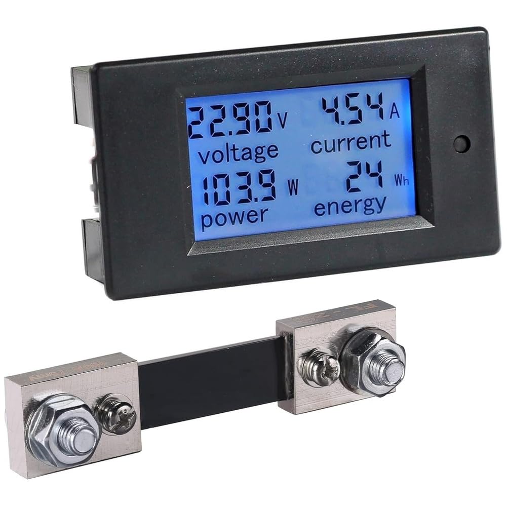 Multimeter DC 8-100V 0-100A LCD Display Digital Current Voltage Power Meter Ammeter Voltmeter with 100A Current Shunt