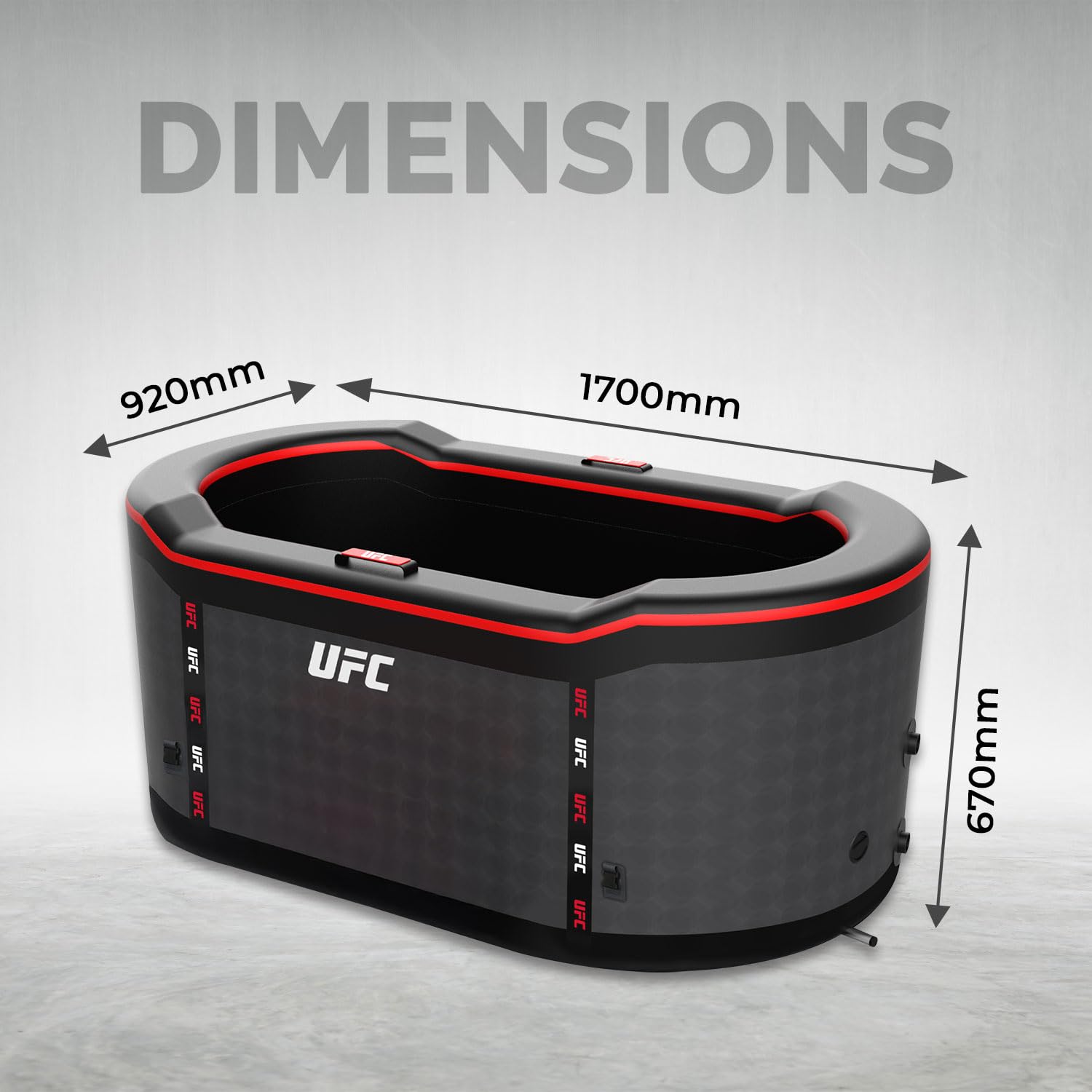 N NETSPA Pack Chiller 3 – 40 °C 5 kW Ice Bath UFC (SP-UFC301-CK5) – Kaltbad ICEBATH UFC Dropstitch mit Motor: Innovation im Dienste der Erholung – 170 x 67 x 92 cm – 1 Person – 320 l