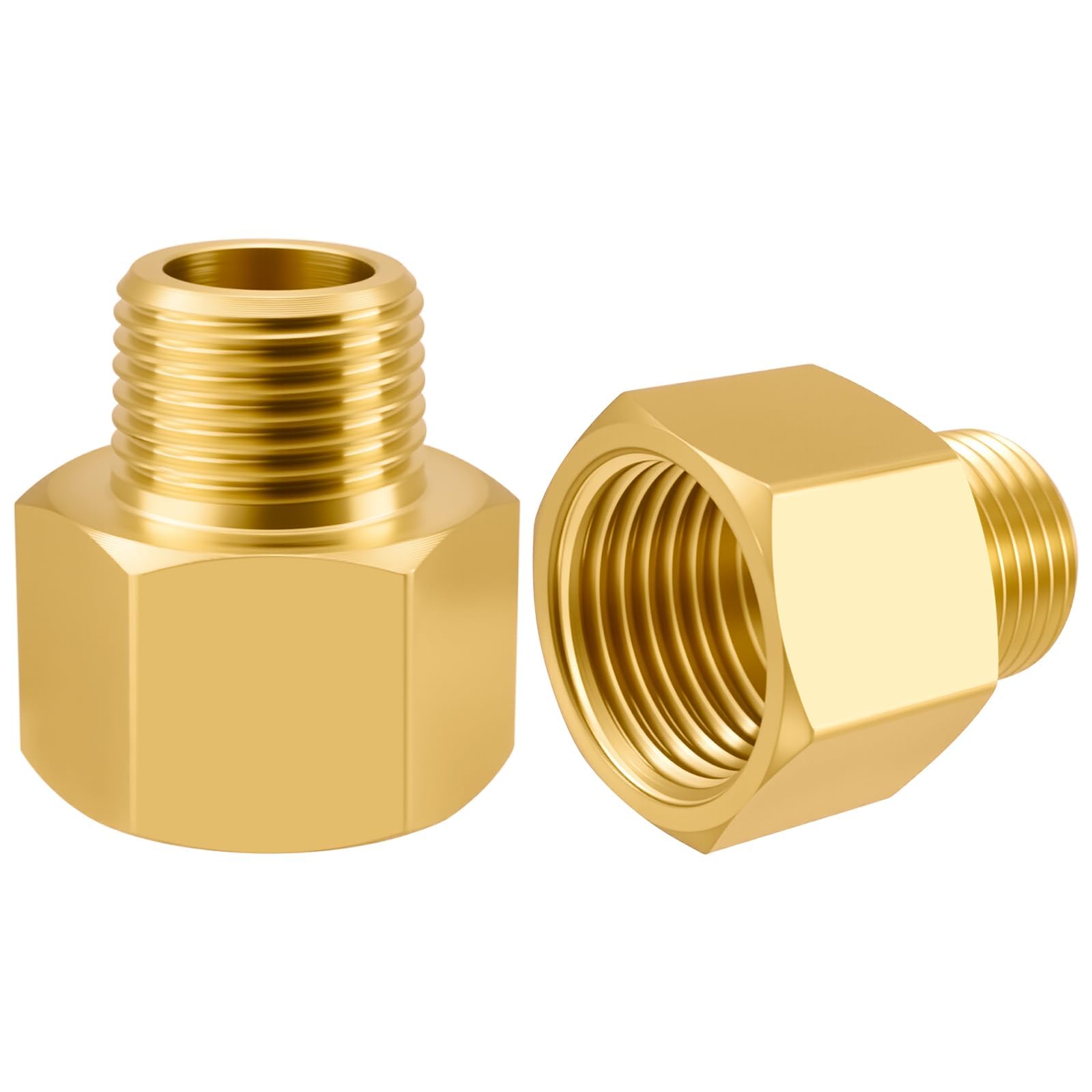 SDTC Tech 2-Pack Brass Pipe Fitting 3/8" NPT Thread Male to 1/2" NPT Thread Female Reducer Adapter