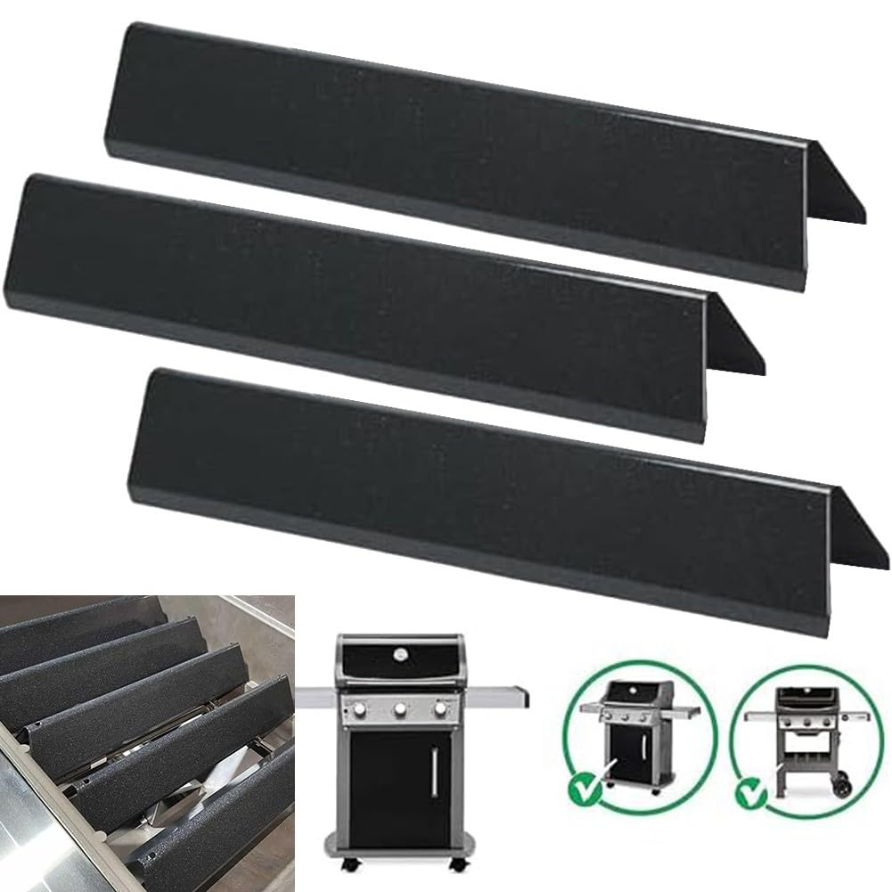 Barra aromatizzante per barbecue a gas Weber Spirit I & II 200, E210, E220, S210, S220, 3 pezzi, nero