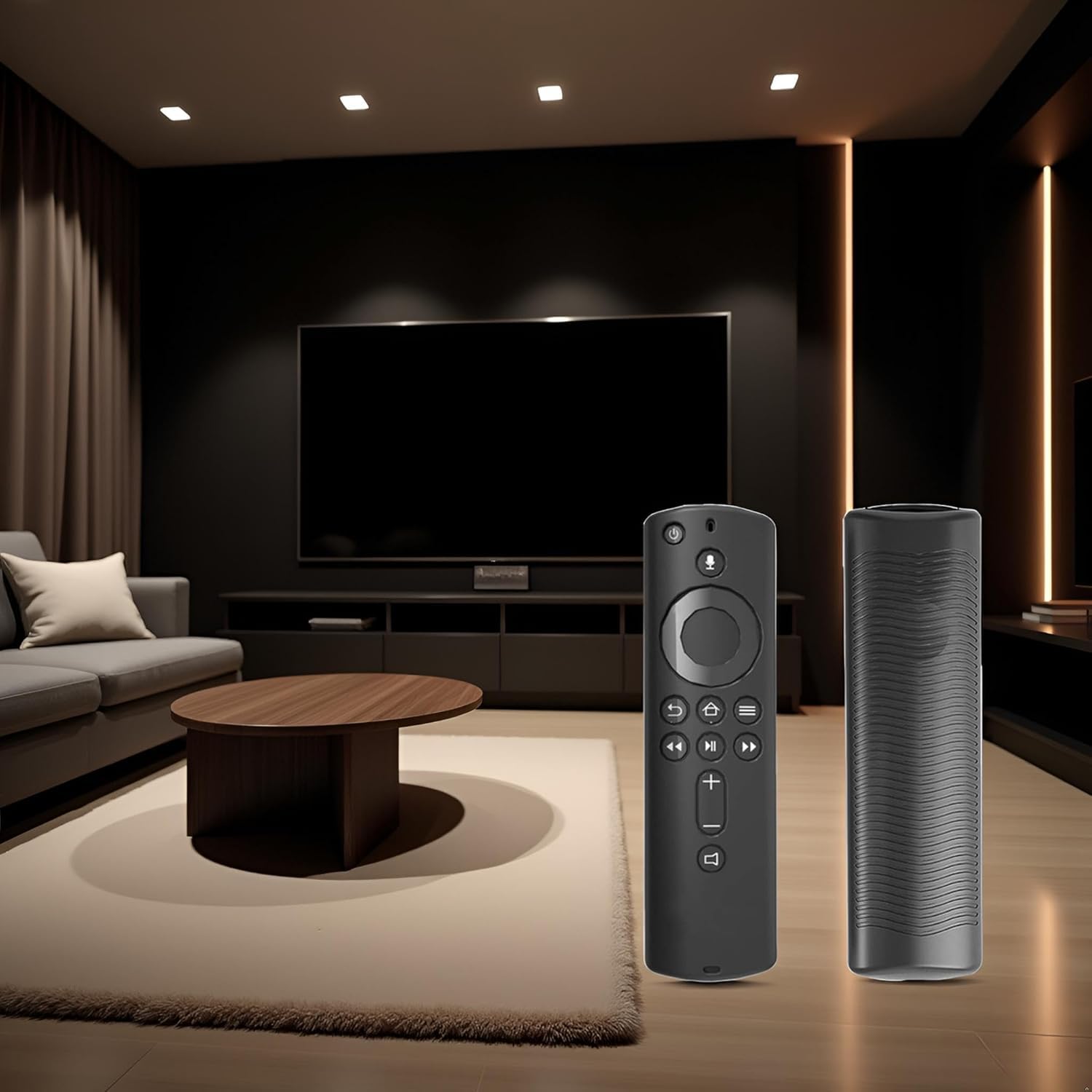 1 funda protectora negra de 5.9 pulgadas, funda de silicona suave, a prueba de golpes, antideslizante, repuesto para control remoto Amazon Fire TV Stick 4K, accesorios (electrónica)