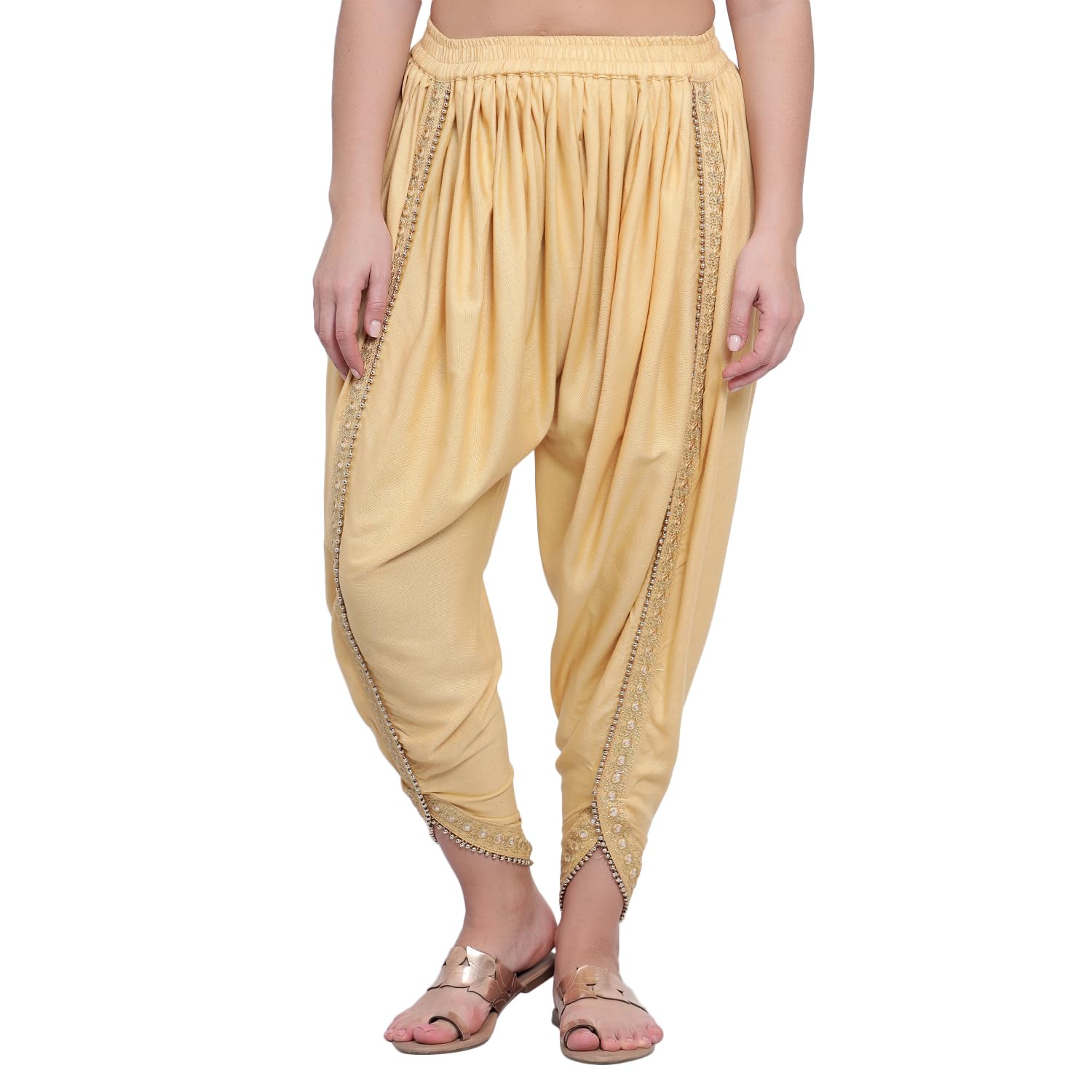 Full Length Free Size Embroidery Lace Solid Dhoti Pant for Women | Rajasthani Dhoti | Plain Dhoti | Rayon Regular Fit for girls-image-30