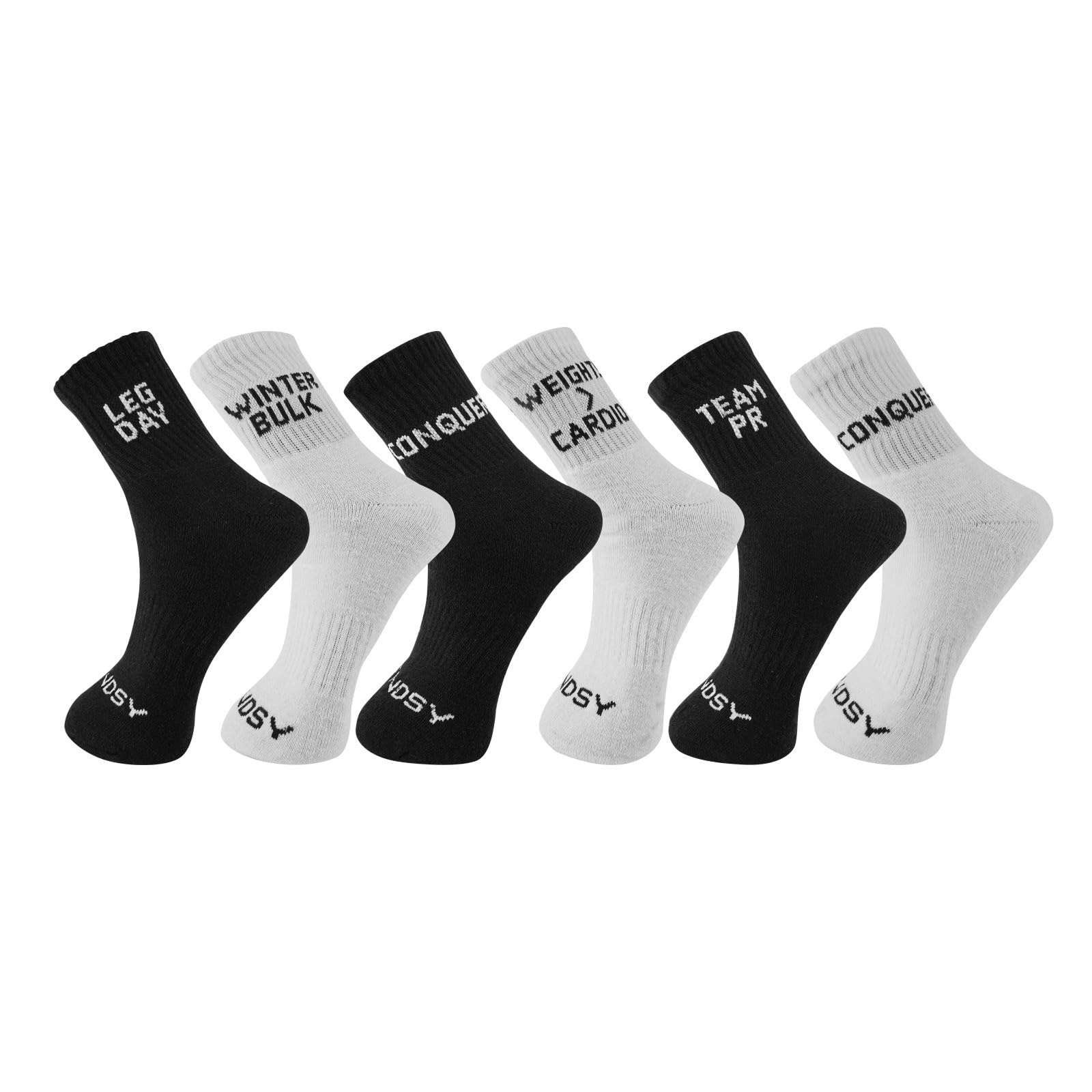 Sports & Gym Workout Socks, Premium Cotton, Ankle Length Socks, Free Size, Unisex, Pack Of 6 Pairs, Multicolour-image-9
