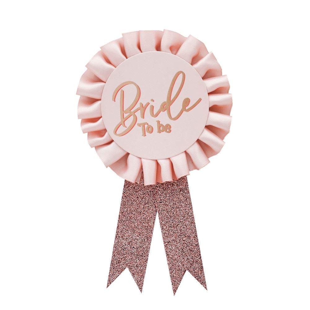 Club Green Pink & Rose Gold Bride To Be Rosette Badge - Hen Party