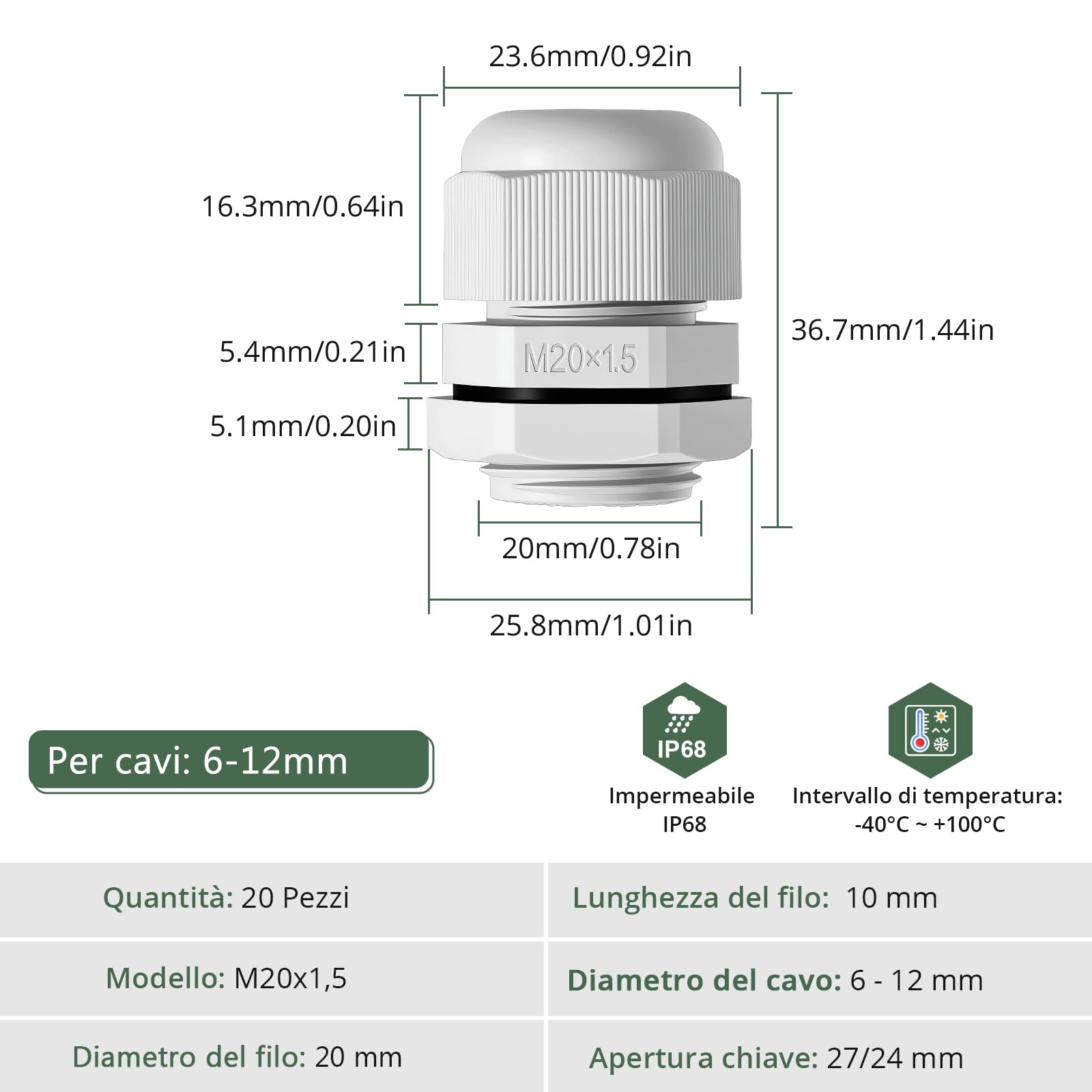 EYPINS Scatola di Derivazione Impermeabile per Esterno IP67, Scatola di Protezione 400x300x160 mm,con Griglie di Ventilazione,20 Pezzi Passacavi a Tenuta Stagna con Ghiera