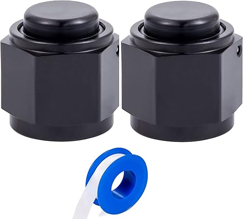 Breezliy 10AN hembra Flare Cap Bloque de montaje enchufe tuerca adaptador aluminio negro 2PCS