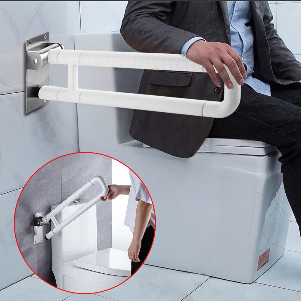 Soporte para levantar el inodoro, aseo, mango plegable plegable de apoyo, montaje en pared, acero inoxidable, 250 kg, dispositivo de ayuda para levantarse para discapacitados para baños