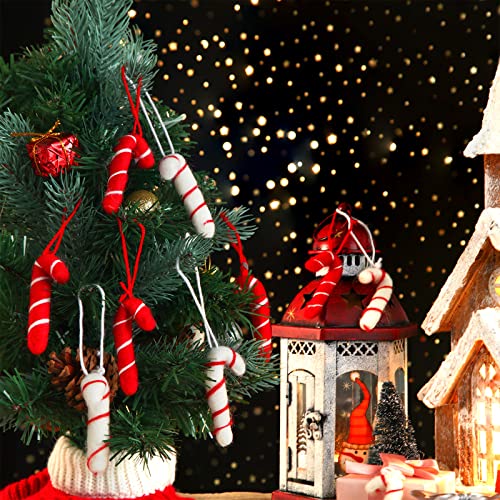12 Pieces Christmas Lollipop Ornament Candy Cane Hanging Decorations Felt Candy Canes Ornaments Candy Christmas Tree Decorations Christmas Tree Ornaments For Home Xmas (Cute Color) #TOP2