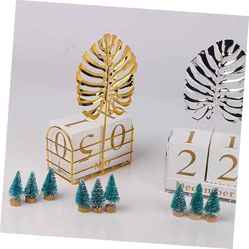 Miniatura 8 de STOBOK 1 Set Wooden Calendar Vintage Table Sculpture Wooden Perpetual Date Wood Calendar Tabletop Centerpiece Wooden Block Calendar Perpetual