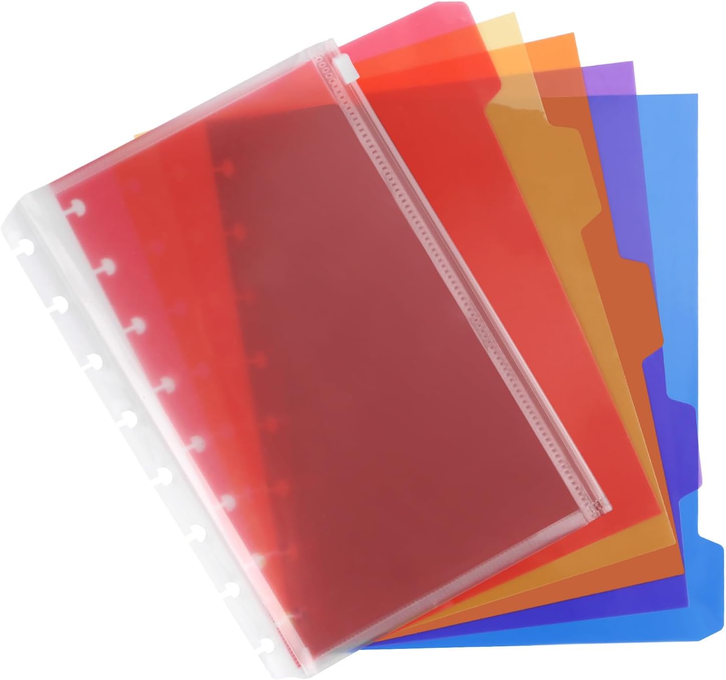 Eagle Discbound Tab Dividers, Plastic Index 5-Tab Dividers, Plus 1 Plastic Zipper Bag,for Discbound Planners or Notebooks