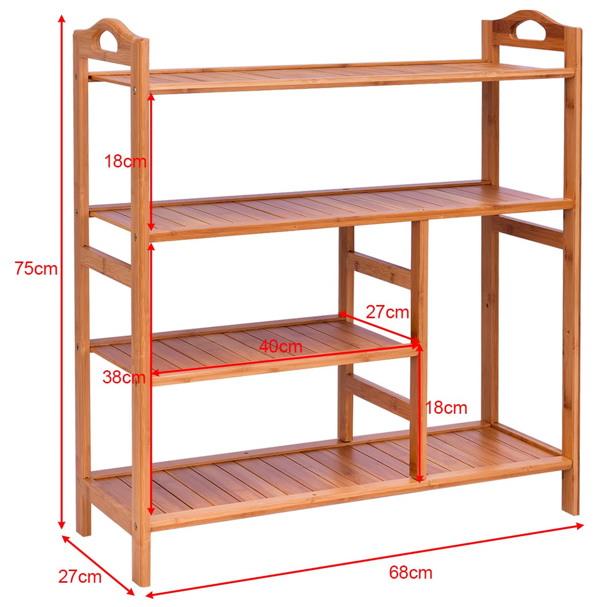Scarpiera Bambù 10 Ripiani, Organizzatore Multiuso Organizer Scarpe Portascarpe Salvaspazio Mobiletto Porta Scarpe per ingresso, corridoio, soggiorno Scaffale (43*32*155cm),43*32*155cm,B